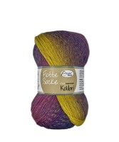Sockenwolle RELLANA Flotte Socke Kolibri 420m/100g superwash bunt Muster aus dem Knäuel 4-fach