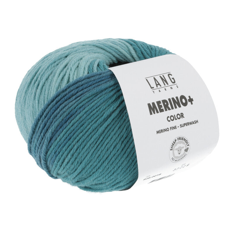 Lang Yarns Merino +Color reine Schurwolle 100g/180m (Merino extrafine - mulesing free), Superwash Ganzjahresgarn Worsted