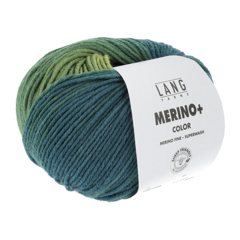 Lang Yarns Merino +Color reine Schurwolle 100g/180m (Merino extrafine - mulesing free), Superwash Ganzjahresgarn Worsted
