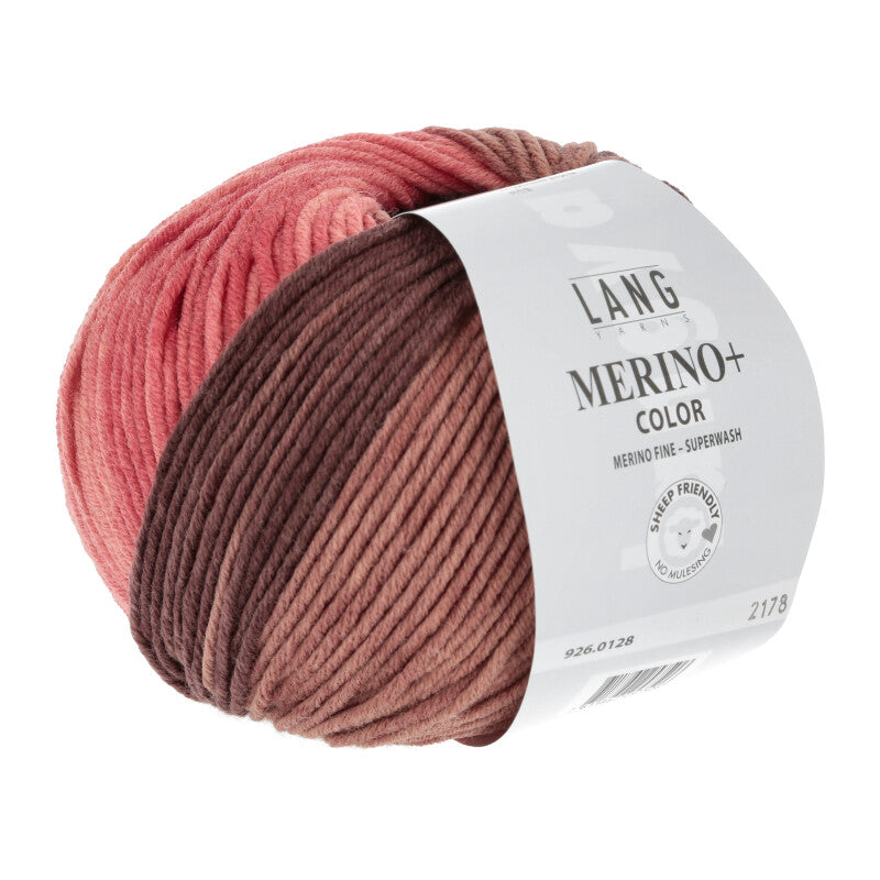 Lang Yarns Merino +Color reine Schurwolle 100g/180m (Merino extrafine - mulesing free), Superwash Ganzjahresgarn Worsted