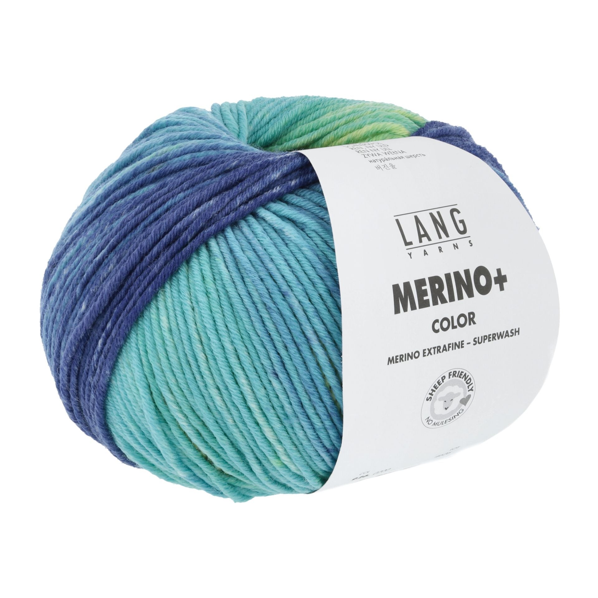 Lang Yarns Merino +Color reine Schurwolle 100g/180m (Merino extrafine - mulesing free), Superwash Ganzjahresgarn Worsted