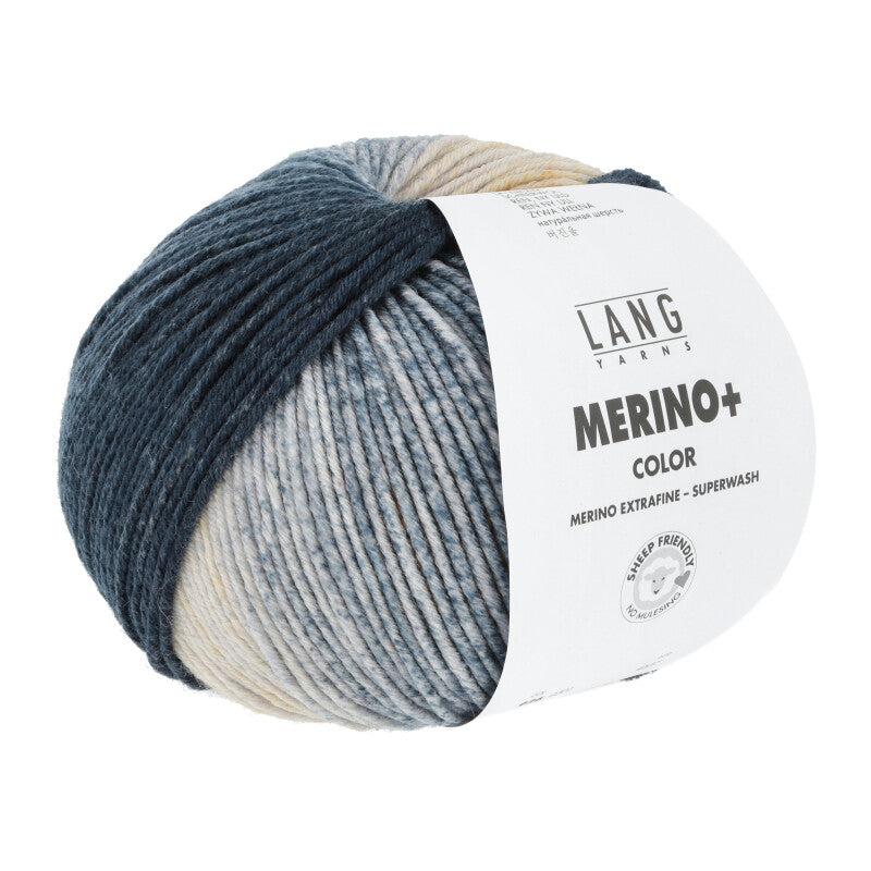 Lang Yarns Merino +Color reine Schurwolle 100g/180m (Merino extrafine - mulesing free), Superwash Ganzjahresgarn Worsted