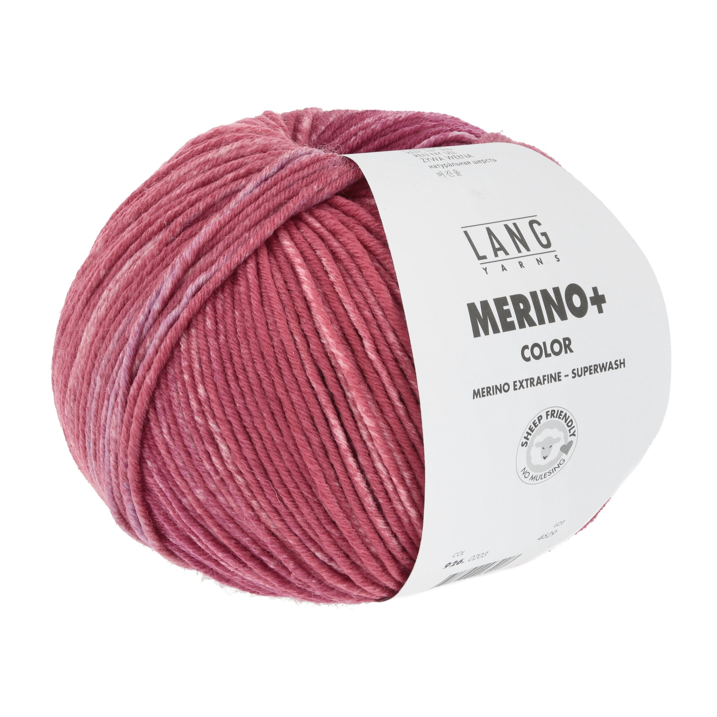 Lang Yarns Merino +Color reine Schurwolle 100g/180m (Merino extrafine - mulesing free), Superwash Ganzjahresgarn Worsted