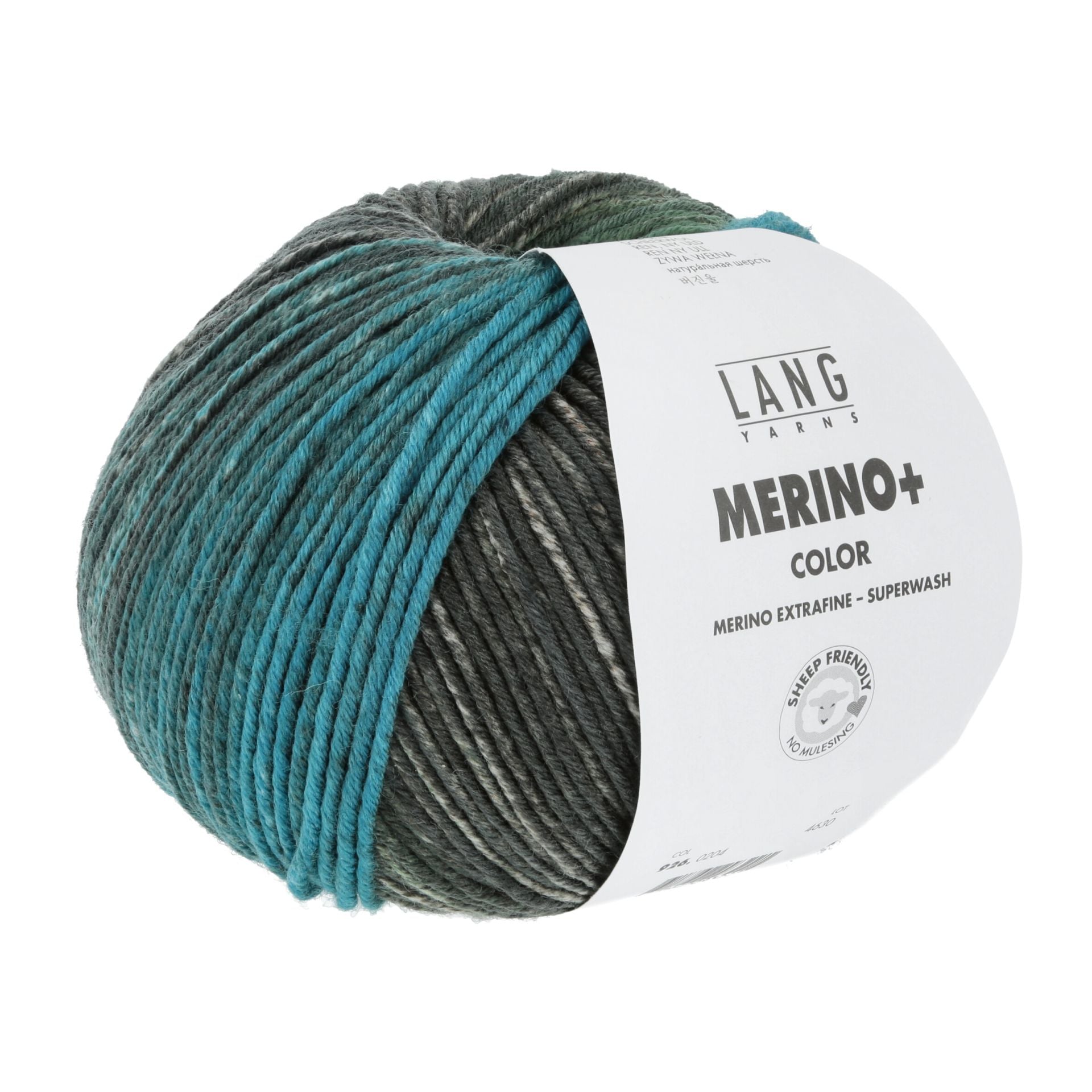Lang Yarns Merino +Color reine Schurwolle 100g/180m (Merino extrafine - mulesing free), Superwash Ganzjahresgarn Worsted