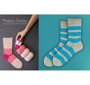 Poppy Socks Anleitungsheft für Kremke Edelweiss 25g/100m Schurwolle ALPAKA 4 - fach Socken