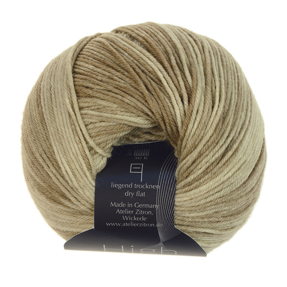 High Twist Color Atelier Zitron 50g/200m Merino extrafine Sockenwolle 4-fach Farbverlauf