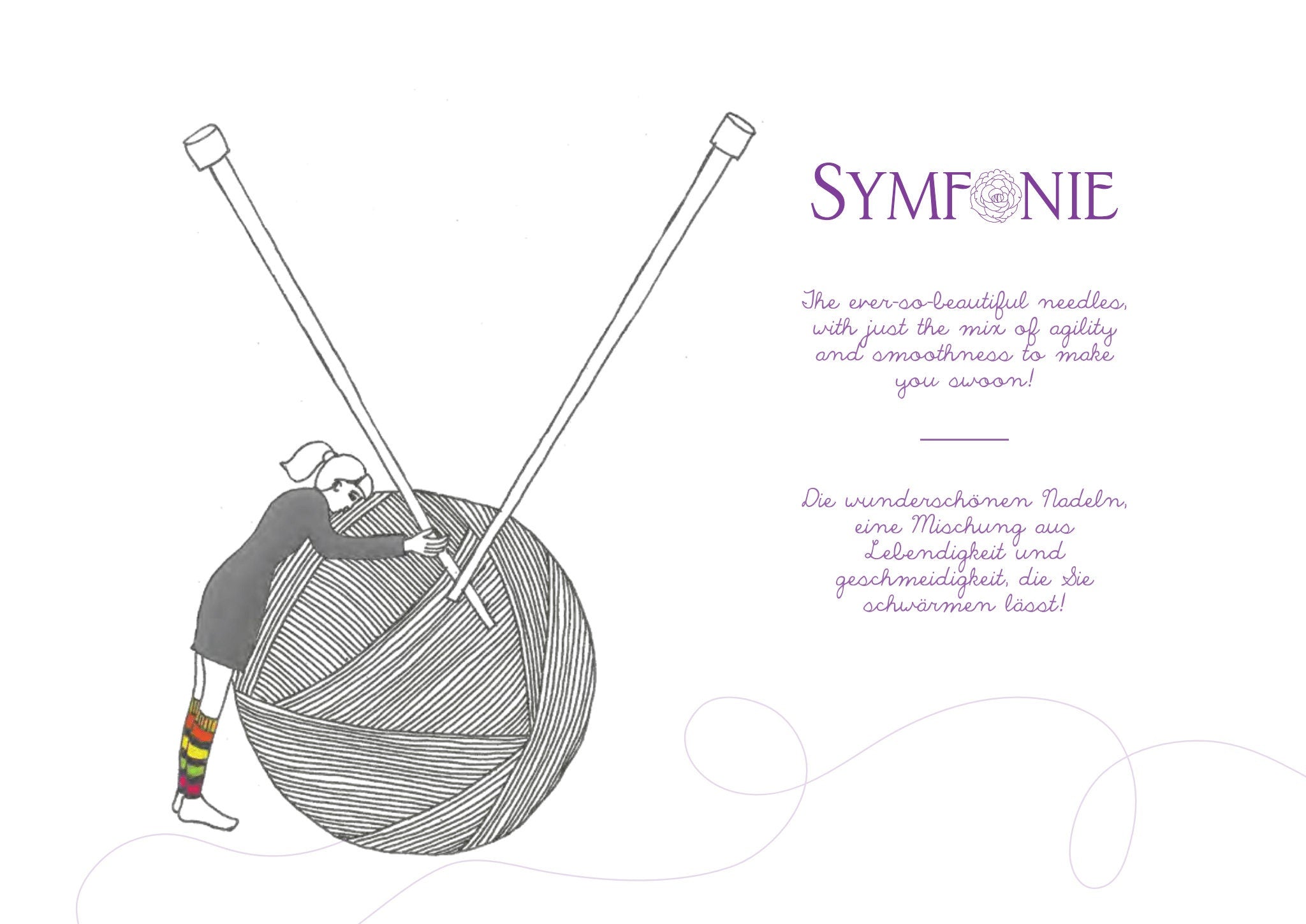 KNIT PRO SYMFONIE 20 cm Länge Nadelspiele Birkenholz stabil glatt