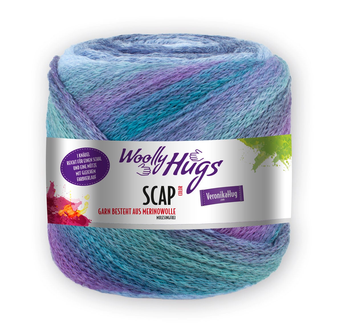 WOOLLY HUGS SCAP Veronika Hug 1 Knäuel 240g Schal + Mütze Merino Mulesingfrei Stricken Häkeln Wolle