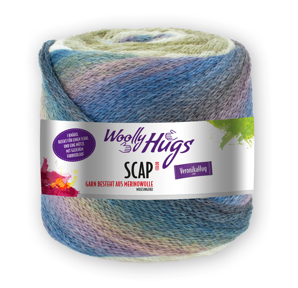 WOOLLY HUGS SCAP Veronika Hug 1 Knäuel 240g Schal + Mütze Merino Mulesingfrei Stricken Häkeln Wolle