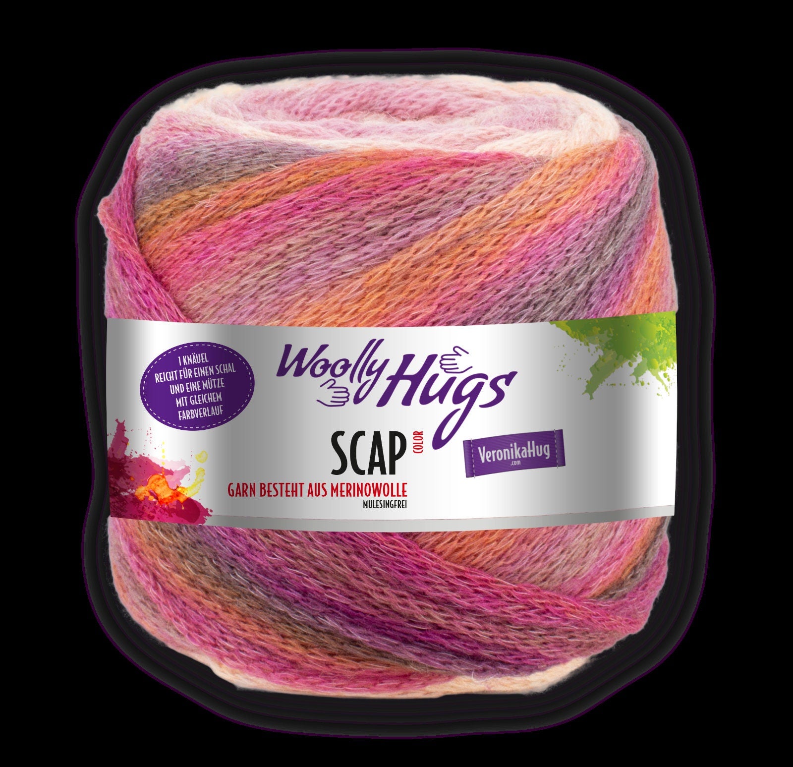 WOOLLY HUGS SCAP Veronika Hug 1 Knäuel 240g Schal + Mütze Merino Mulesingfrei Stricken Häkeln Wolle