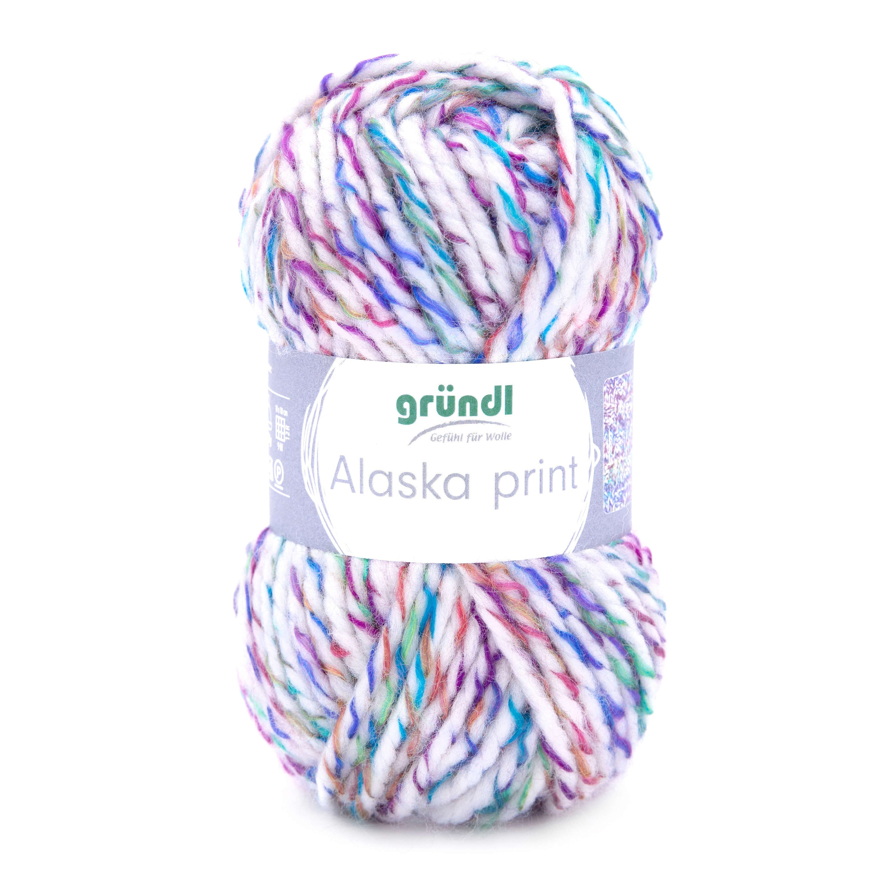 Gründl Alaska Print, Chunky Garn, 100g Knäuel Winterwolle Schnellstrickgarn weich warm kuschelig leicht Farbe wählen