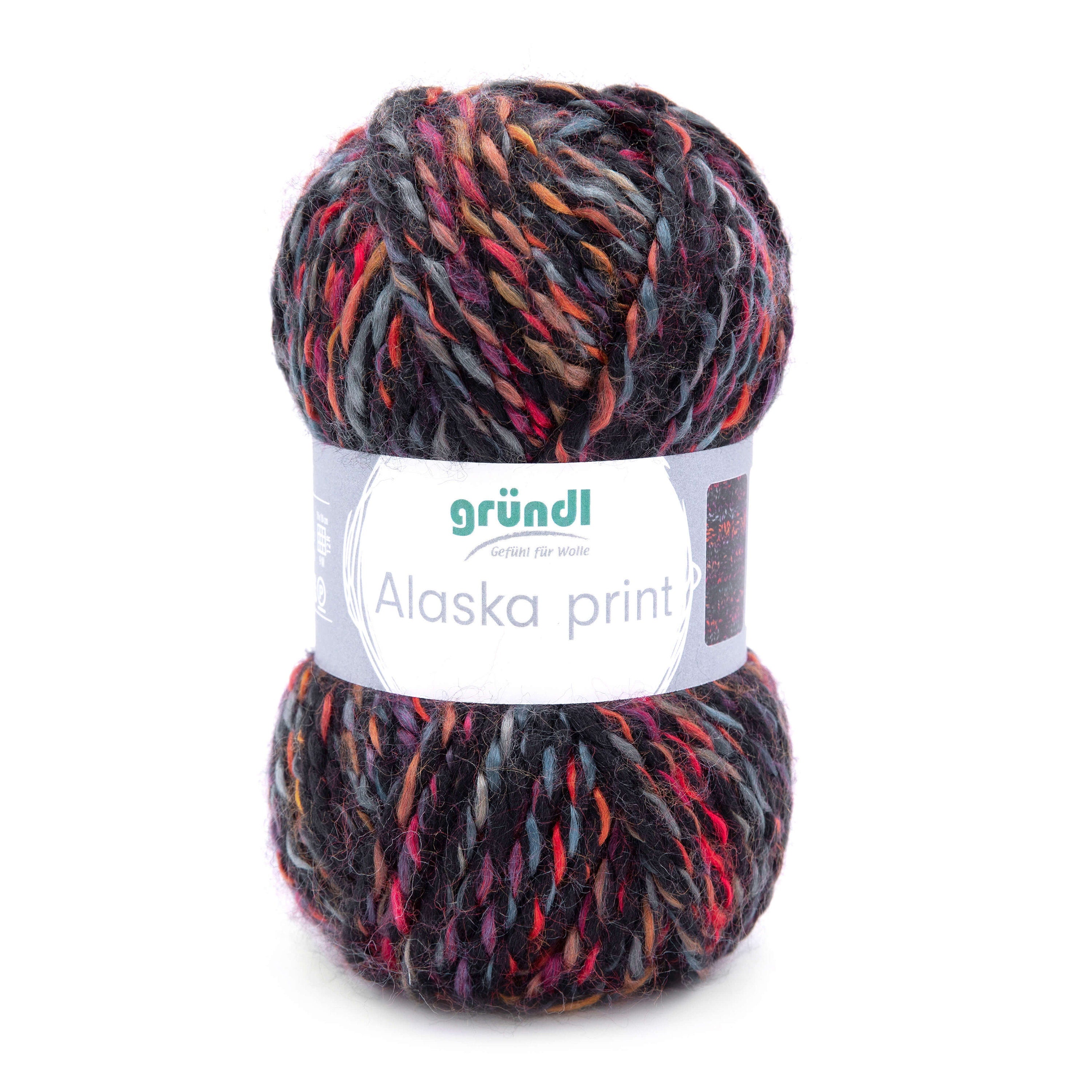 Gründl Alaska Print, Chunky Garn, 100g Knäuel Winterwolle Schnellstrickgarn weich warm kuschelig leicht Farbe wählen