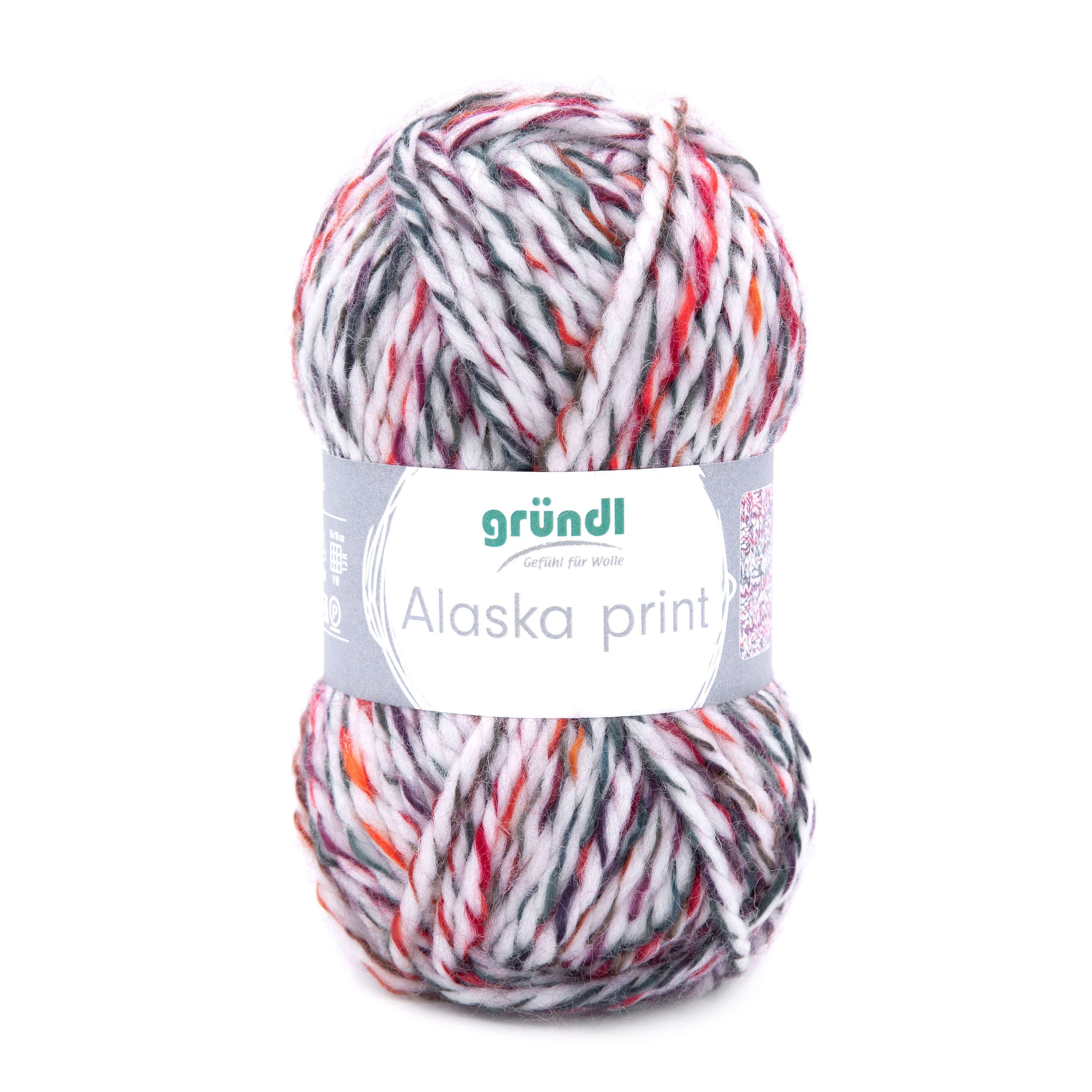 Gründl Alaska Print, Chunky Garn, 100g Knäuel Winterwolle Schnellstrickgarn weich warm kuschelig leicht Farbe wählen