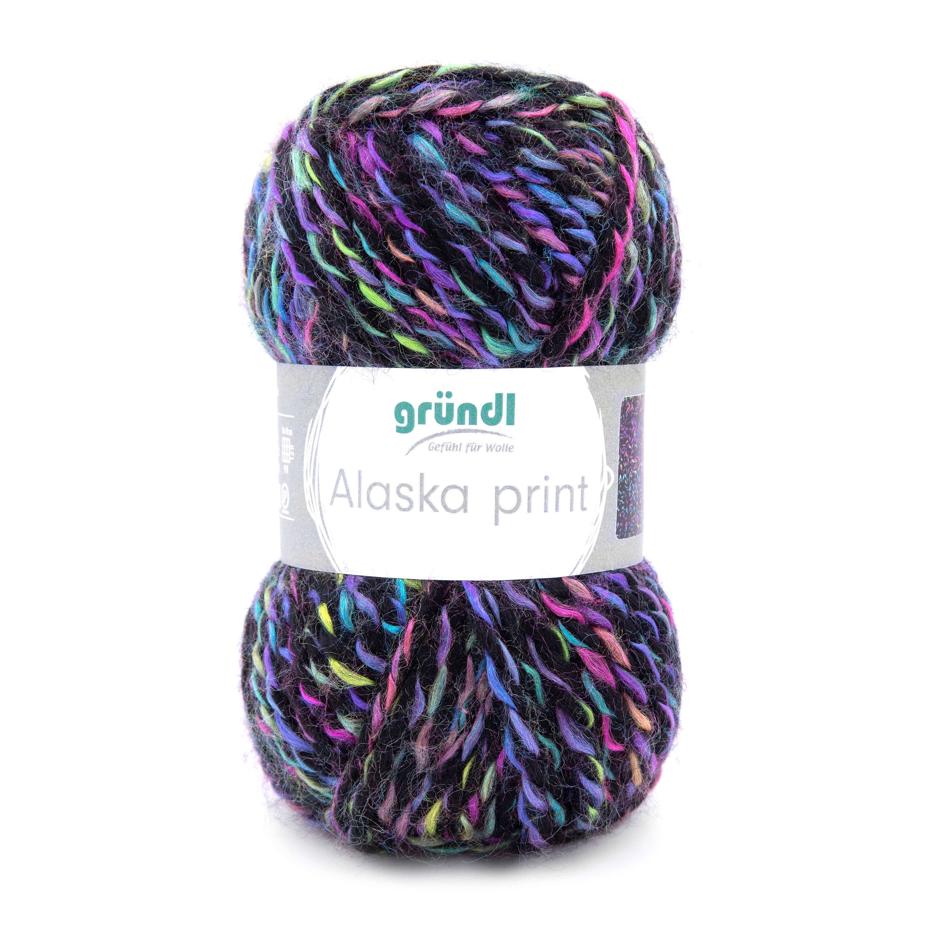 Gründl Alaska Print, Chunky Garn, 100g Knäuel Winterwolle Schnellstrickgarn weich warm kuschelig leicht Farbe wählen
