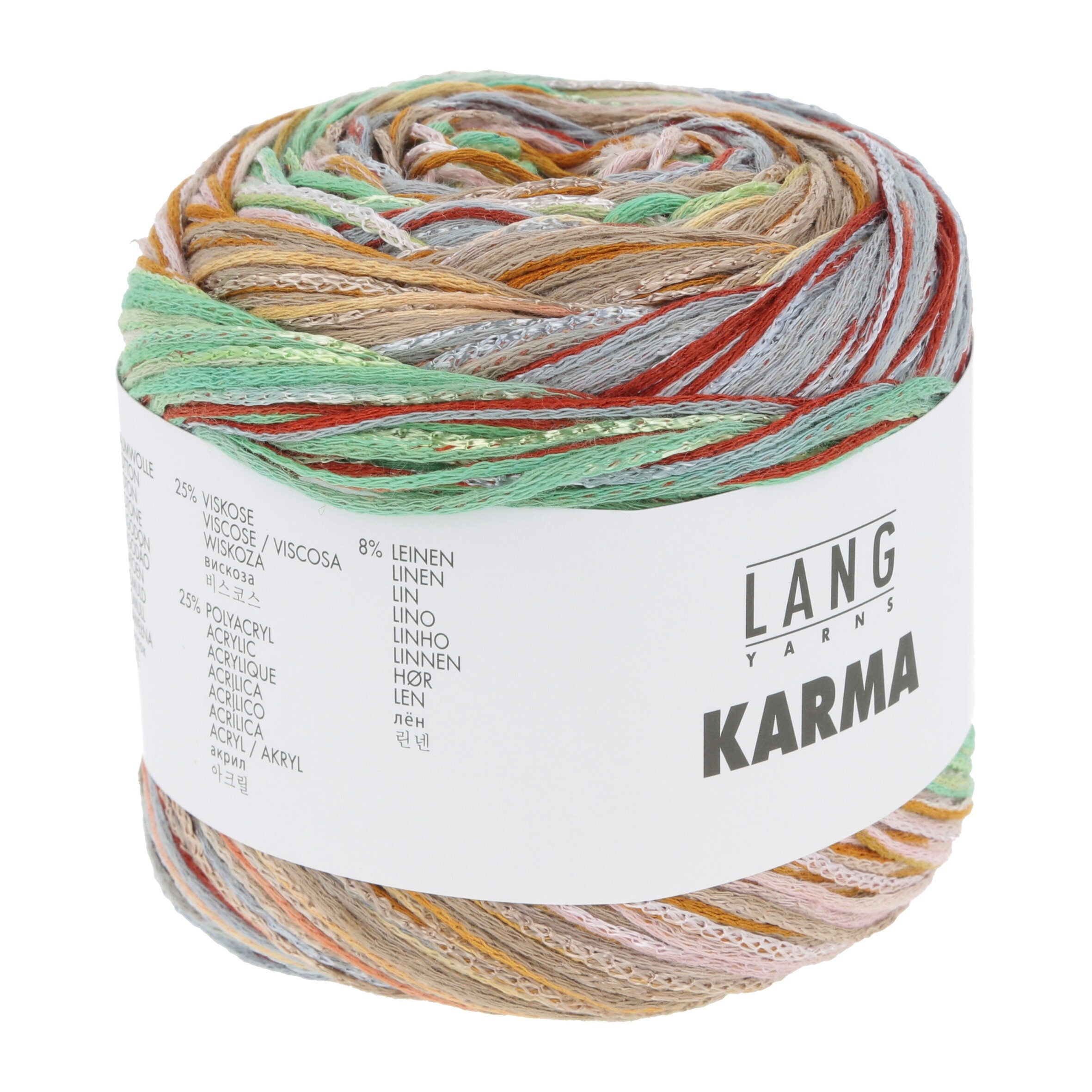 LANG YARNS Karma leichtes Sommergarn Baumwolle Viskose Polyacryl Leinen 100g/285m weich glänzend