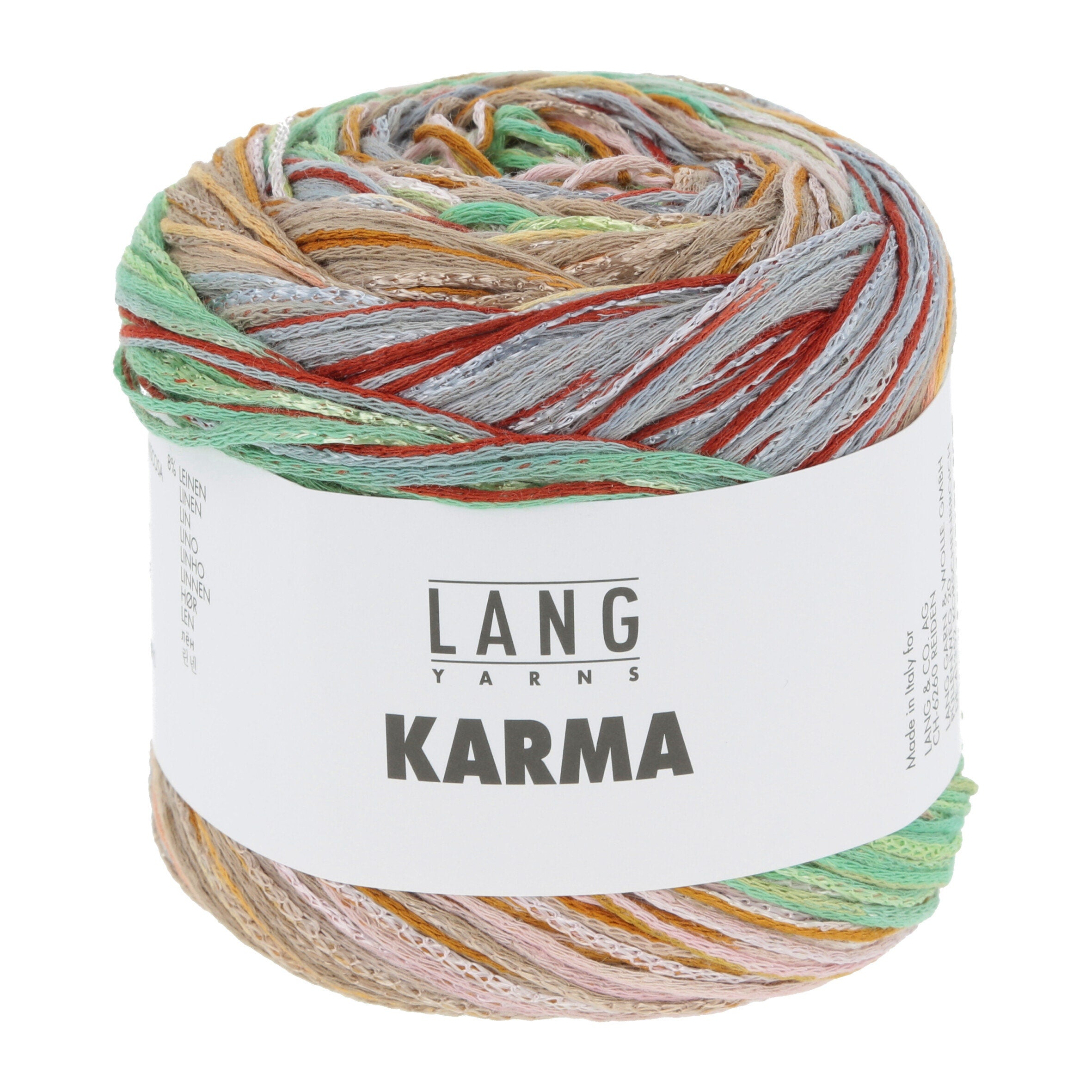 LANG YARNS Karma leichtes Sommergarn Baumwolle Viskose Polyacryl Leinen 100g/285m weich glänzend