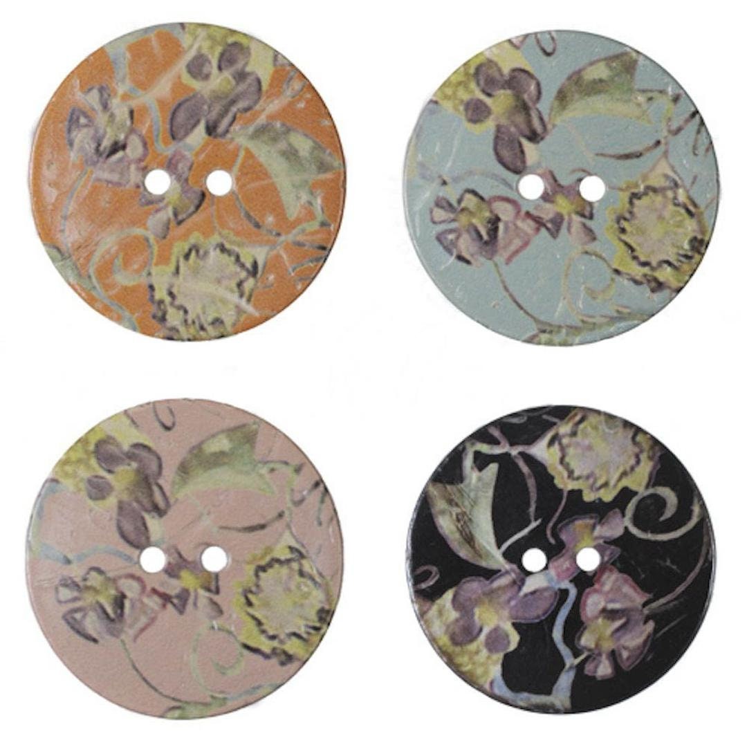 Jim Knopf Cocosknopf Flower Blumenmotiv 40mm Kokosholz 13634 Accessoire Zubehör