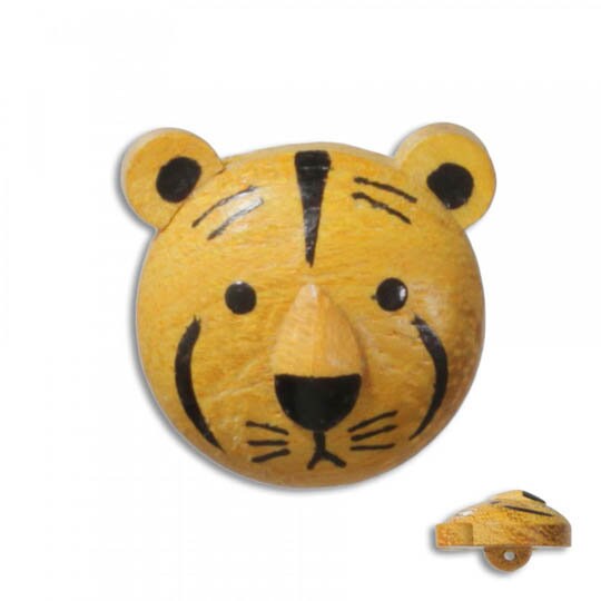 Jim Knopf Knöpfe Tiger 12115 Holz Ösenknopf  17 mm Accessoire Zubehör