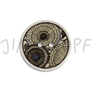 Jim Knopf Cocosknopf Flower Blume Ecru 23mm  Kokosholz 13024 Accessoire