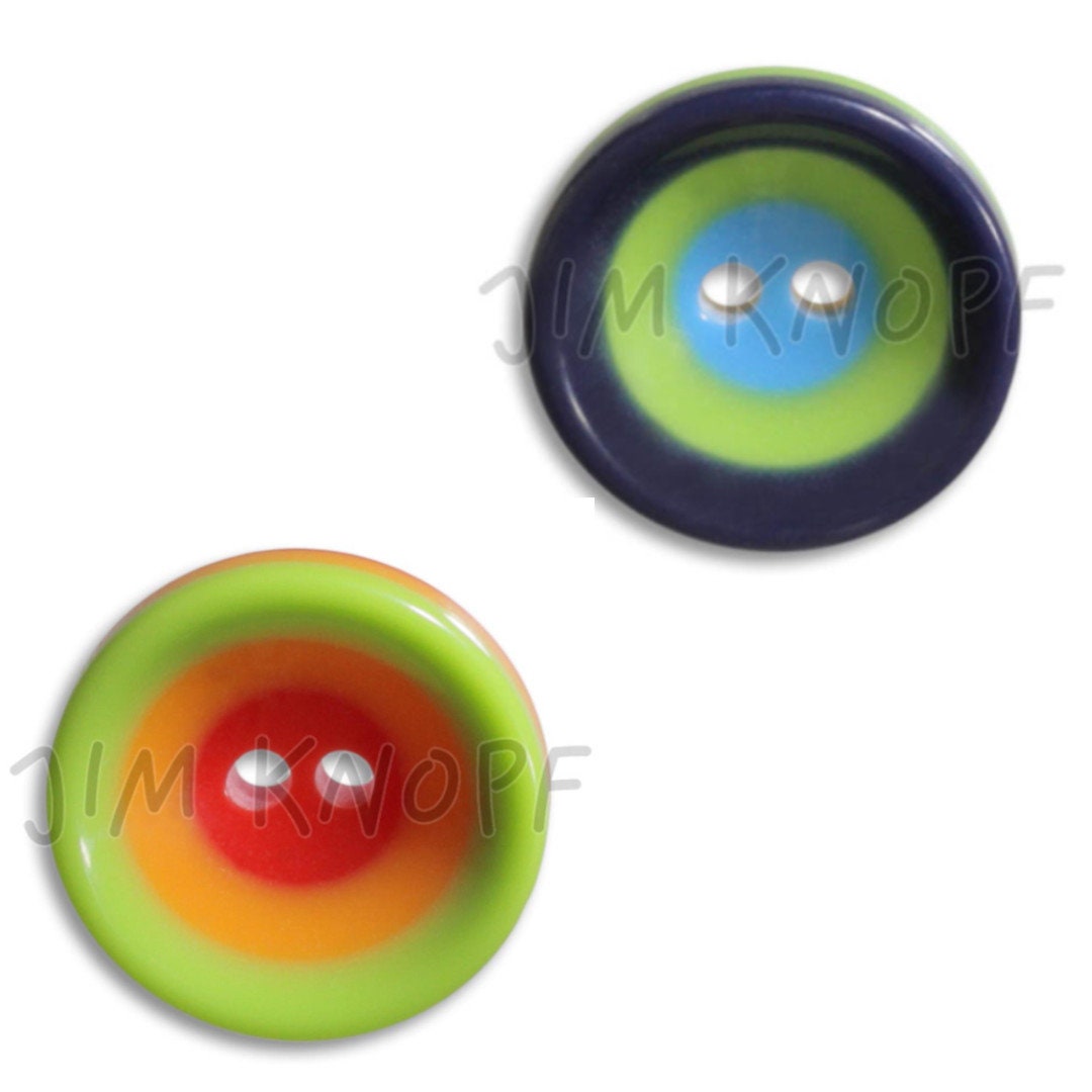 Jim Knopf Kunststoff Knopf Bunte Kreise 11 mm gelb rot grün blau 11806n Accessoire Zubehör