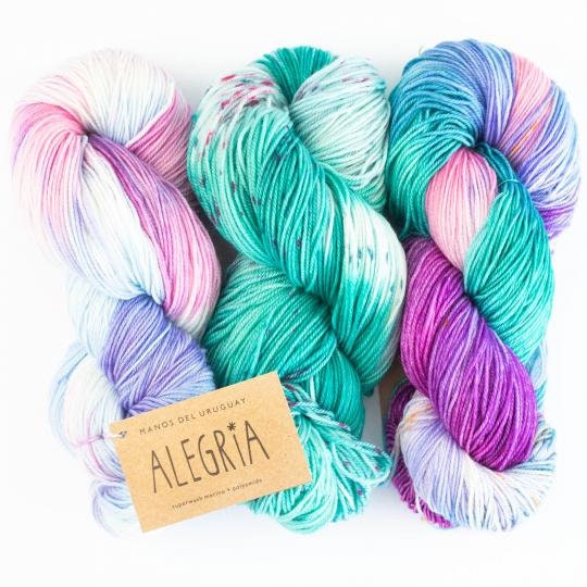 Manos del Uruguay Sockenwolle 100g/405m handgefärbt ALEGRIA Merino extrafine 405m/100g