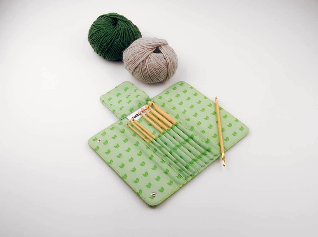 ADDI Click Bamboo Häkelnadel Etui Set 8 Bambus Häkelnadeln von 3,5 mm bis 8,00 mm 540-2