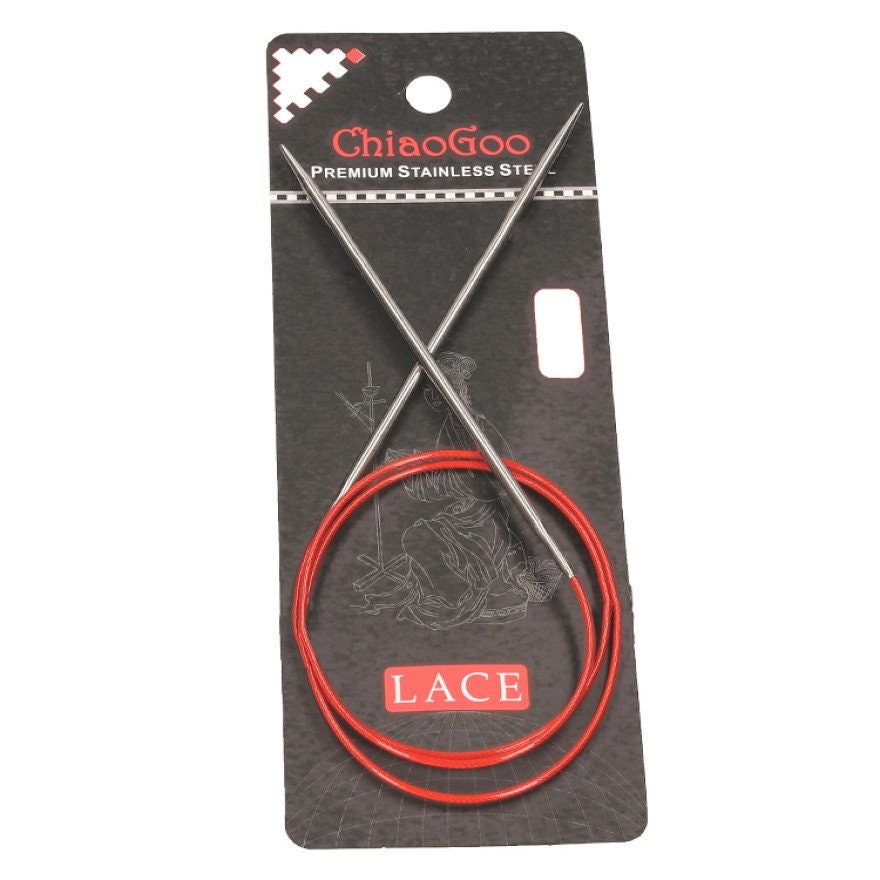 ChiaoGoo Rundstricknadel RED LACE Edelstahl Premium Qualität hochwertig - 80 cm 32 ", 100 cm 40 "