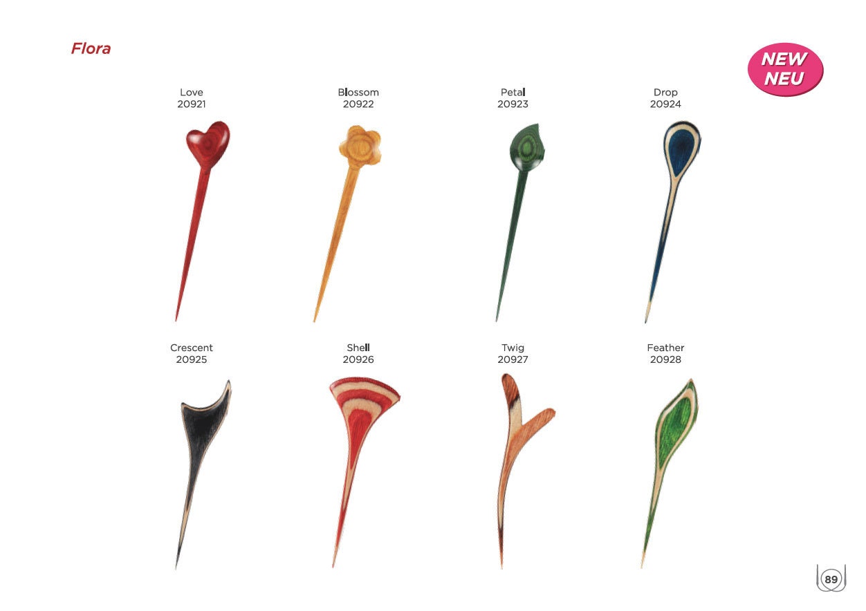 Knit Pro TUCHNADELN FLORA Design wählbar - perfekt für gestrickte oder gehäkelte Tücher