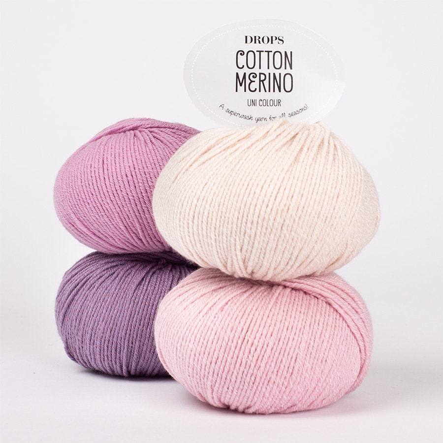 Drops COTTON MERINO Schurwolle Baumwolle LL 50 g/110m - mulesingfrei DK
