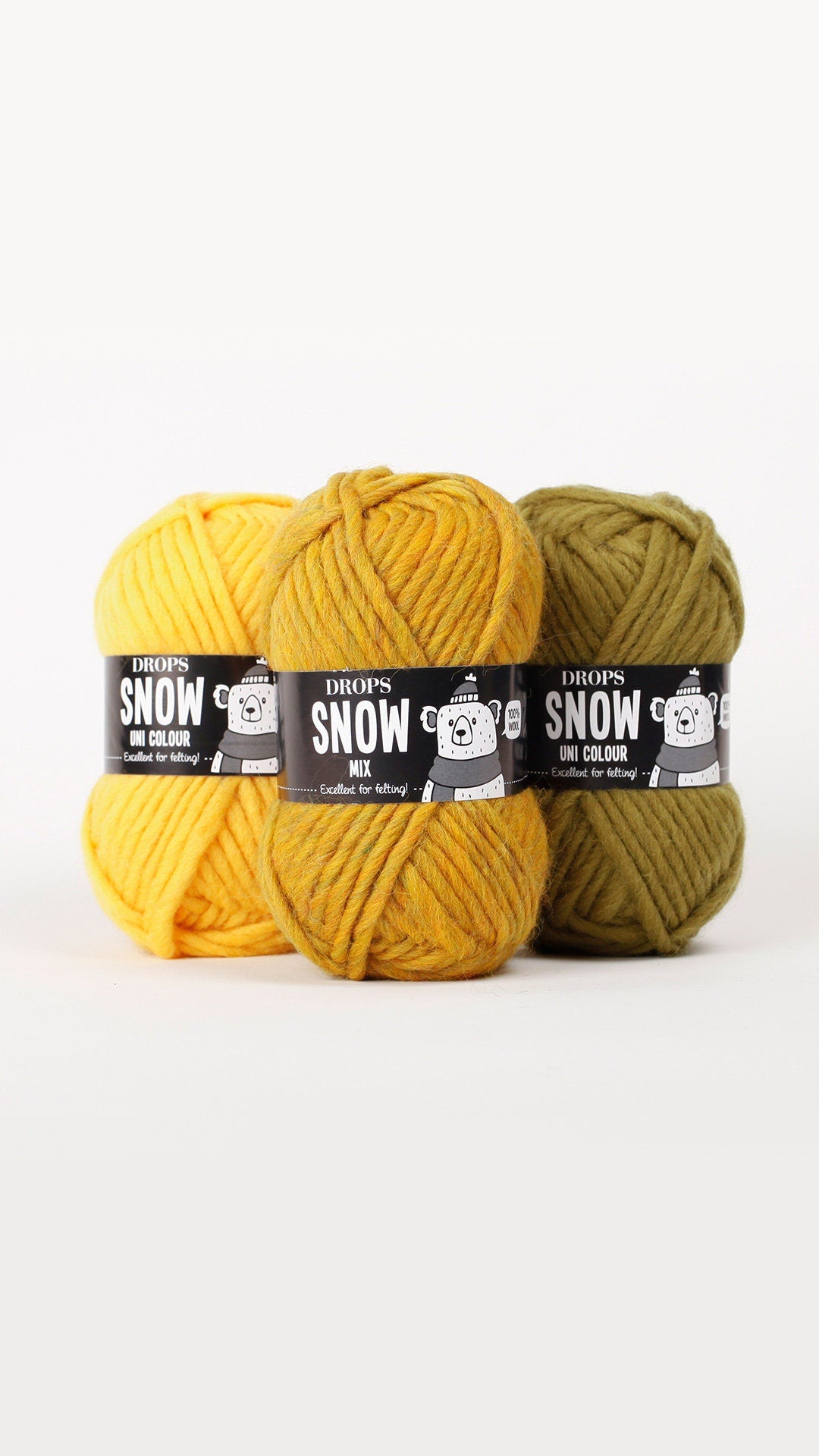 Drops SNOW  LL 50g/50 m Bulky reine Schurwolle Filzen - mulesingfrei