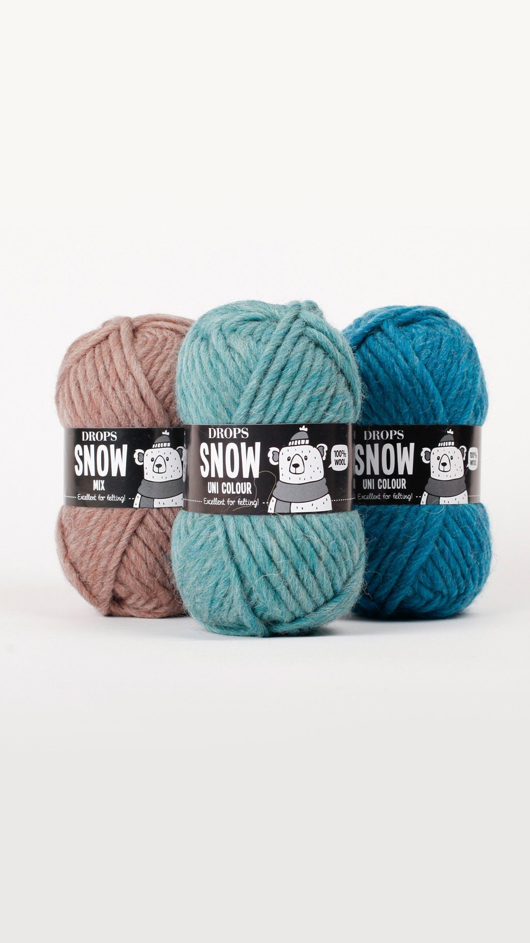 Drops SNOW  LL 50g/50 m Bulky reine Schurwolle Filzen - mulesingfrei