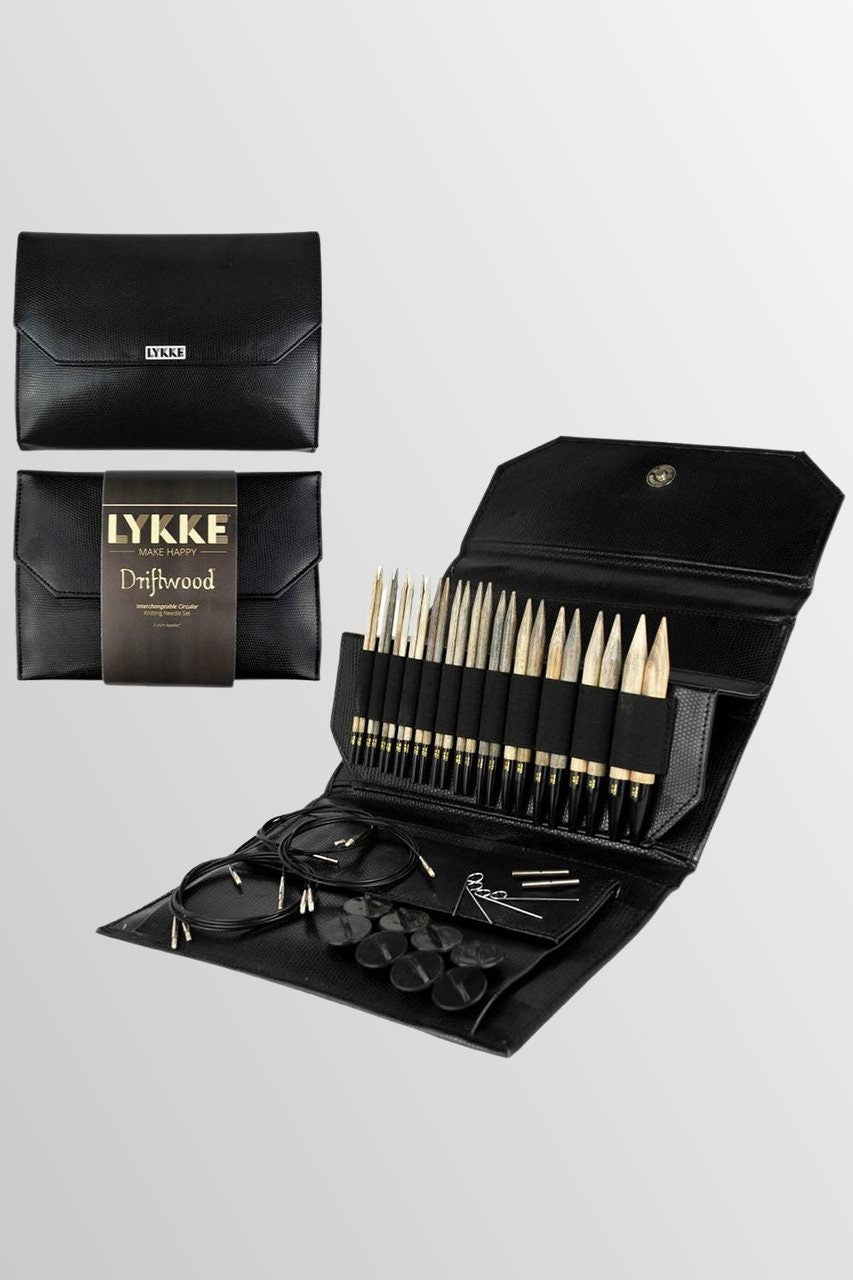 Lykke Rundstricknadel Set - Black schwarz Stricken 12 Nadelpaare 13 cm Länge Birkenholz 3,5 - 12 mm