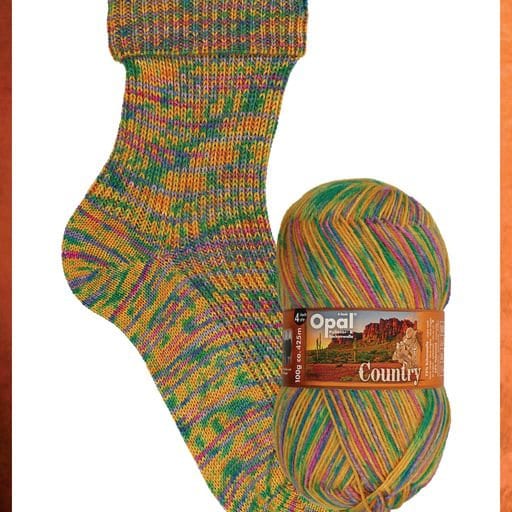 OPAL Sockenwolle 4-fach COUNTRY Schurwolle Polyamid Knäuel 100g/425m