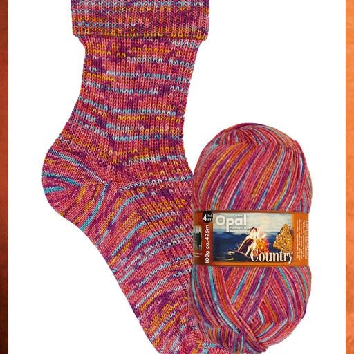 OPAL Sockenwolle 4-fach COUNTRY Schurwolle Polyamid Knäuel 100g/425m