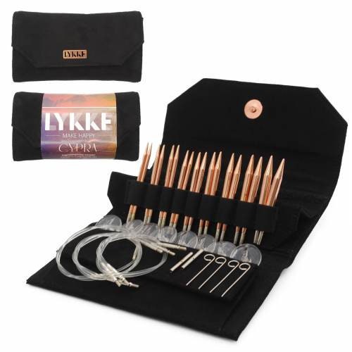Lykke Rundstricknadel Set - CYPRA Kupfer 12 Nadelpaare 13 cm oder 11 cm Länge 3,5 - 12,0 mm
