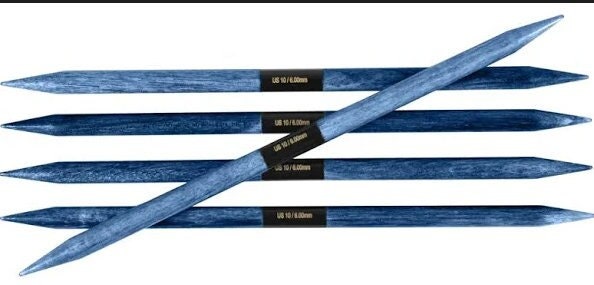 LYKKE NADELSPIEL 15 cm Länge INDIGO blau Birkenholz Holz stabil glatt - 6'' inch