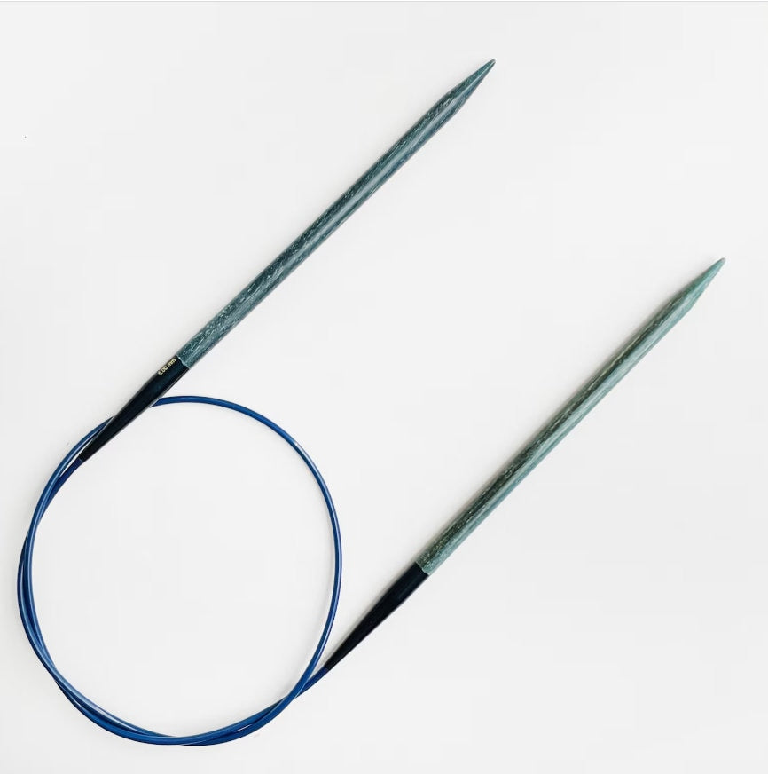 LYKKE Rundstricknadel INDIGO blau Länge 80 cm Birkenholz Stricken 32'' inch