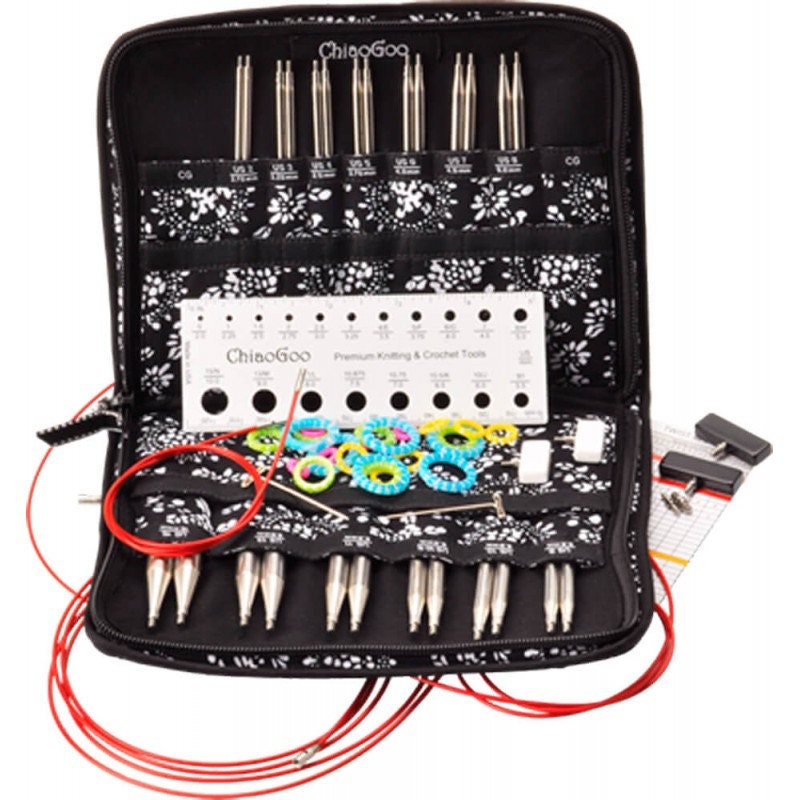 ChiaoGoo Nadelset auswechselbare Nadelspitzen Complete 10 oder 13 cm TWIST RED LACE Edelstahl 2,75 - 10 mm