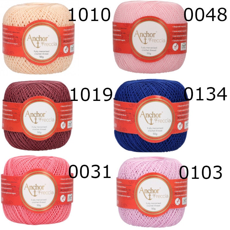 ANCHOR FRECCIA Häkelgarn 50g/285m  Häkeln Spitze Lace Baumwolle mercerisiert 3ply