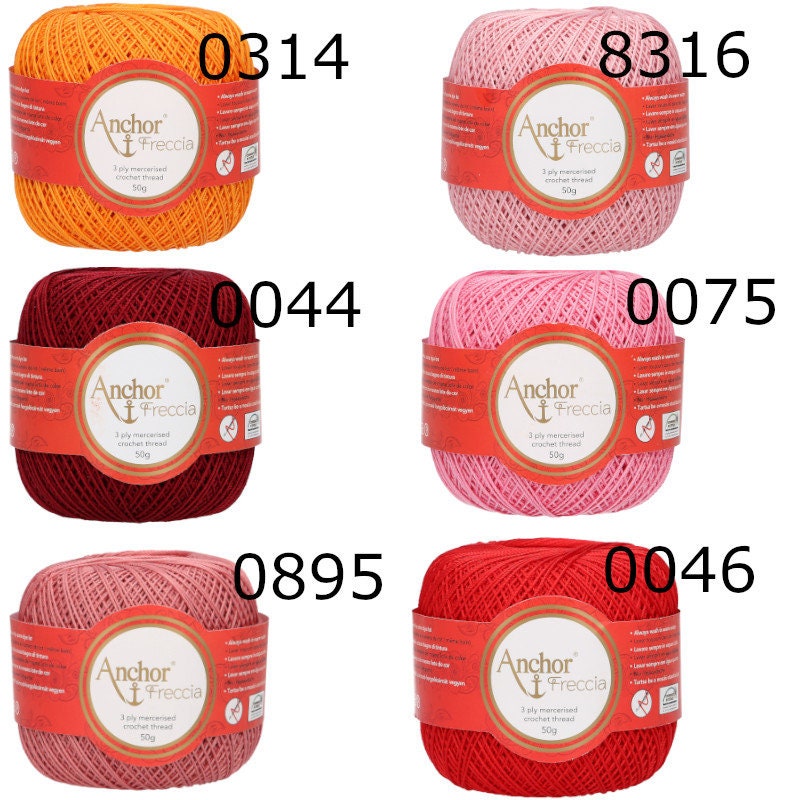 ANCHOR FRECCIA Häkelgarn 50g/285m  Häkeln Spitze Lace Baumwolle mercerisiert 3ply