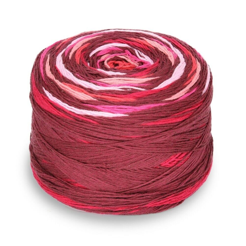 RELLANA Regenbogen Mirage 200g/800m Baumwolle Polyacryl Bobbel Farbverlaufsgarn