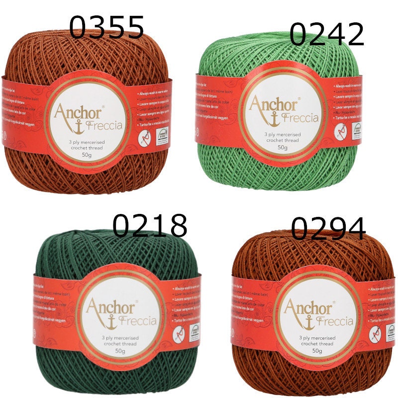 ANCHOR FRECCIA Häkelgarn 50g/285m  Häkeln Spitze Lace Baumwolle mercerisiert 3ply