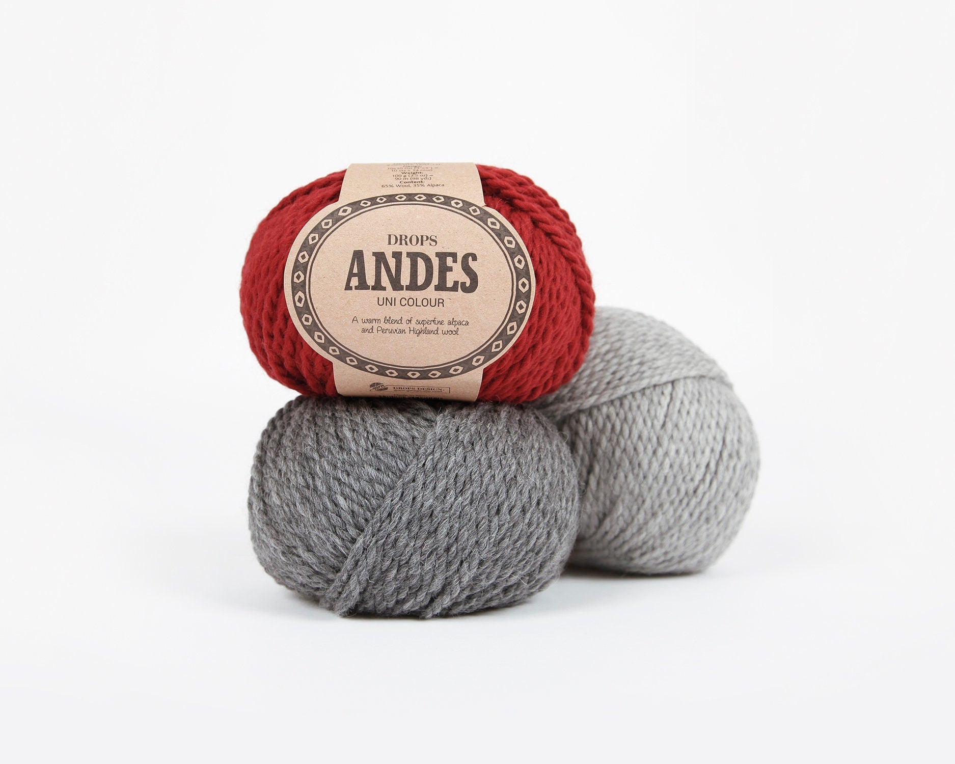 Drops ANDES mix uni 100g/90m Schurwolle Alpaka Farbe wählen weich - bulky mulesingfrei