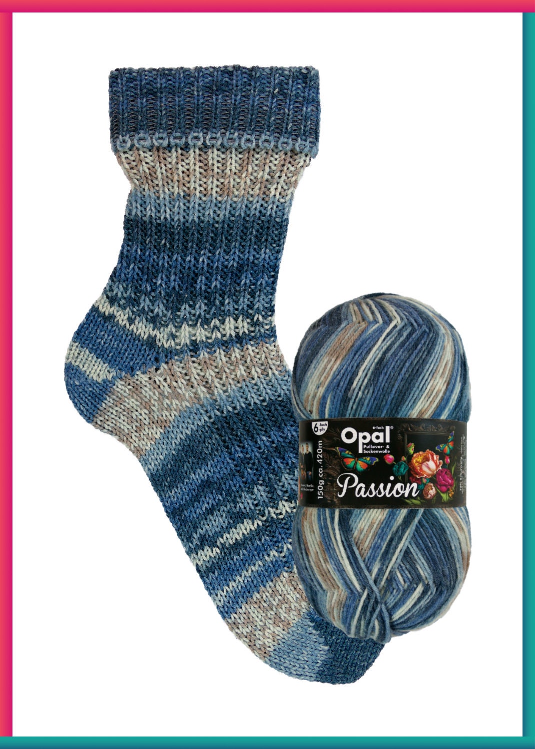 OPAL Sockenwolle 6-fach PASSION Schurwolle 150g/420m 6-fädig superwash Herbst Winter