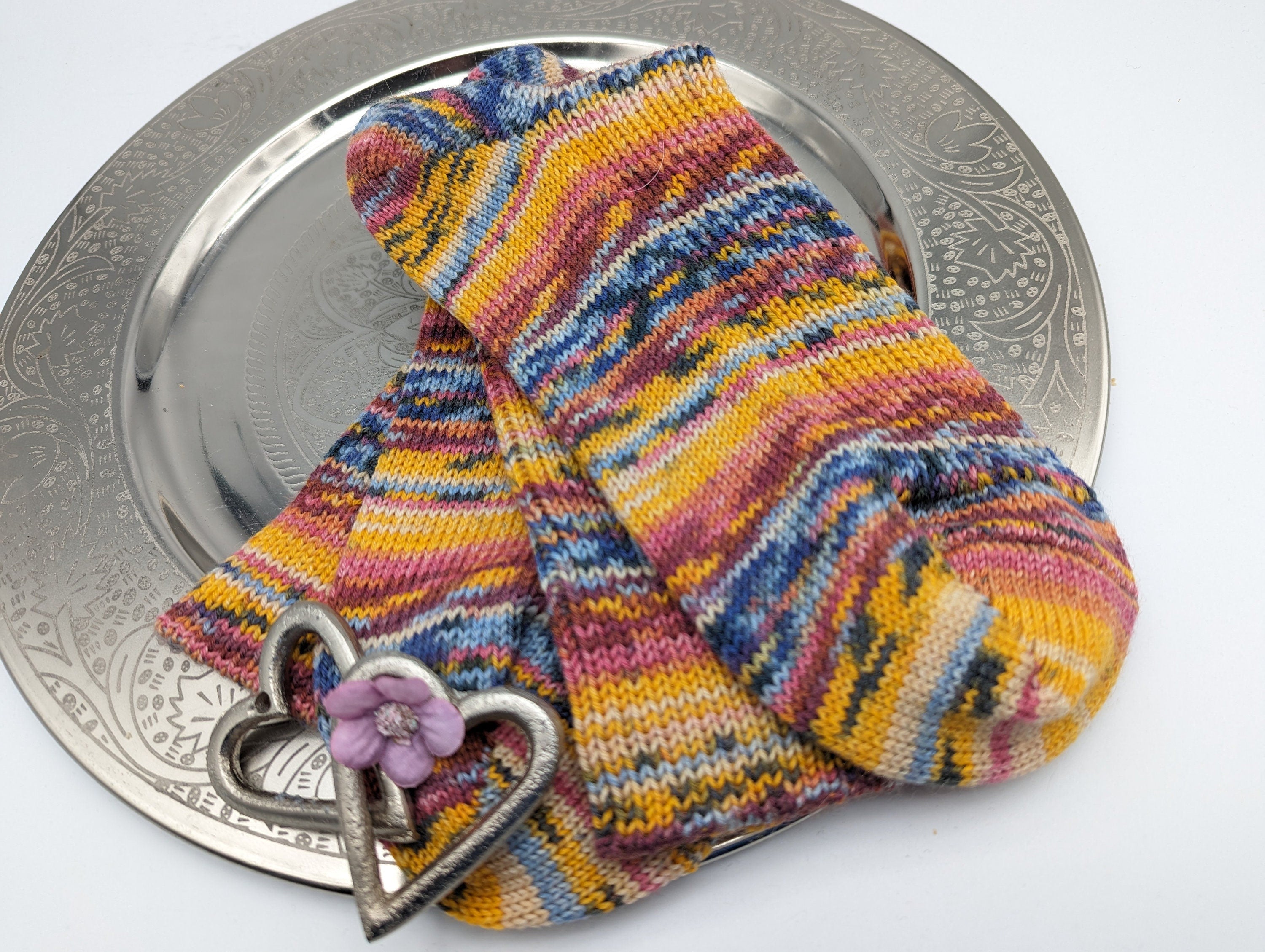 SOCKEN HANDGESTRICKT Schurwolle/Polyamid Gr.40/41 knitted socks