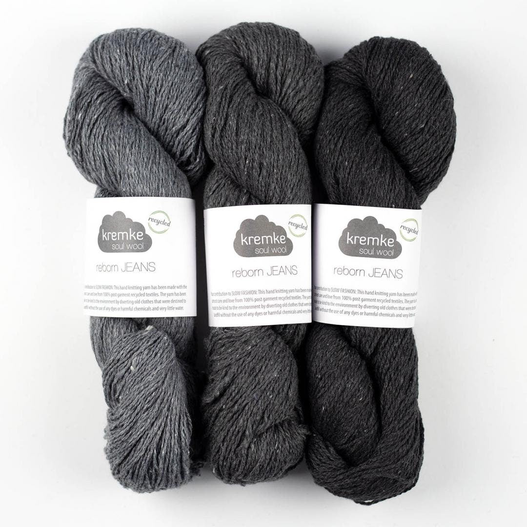Kremke Soul Wool REBORN JEANS 100g/300m Blaues Schwarzes Denim hell mittel dunkel
