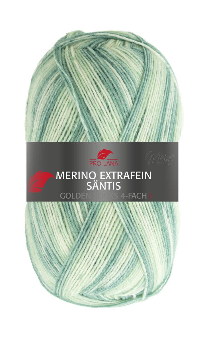 Pro Lana Golden Socks Schurwolle Merino extrafein Säntis 100g/420m 4-fädig Sockenwolle 4-fach