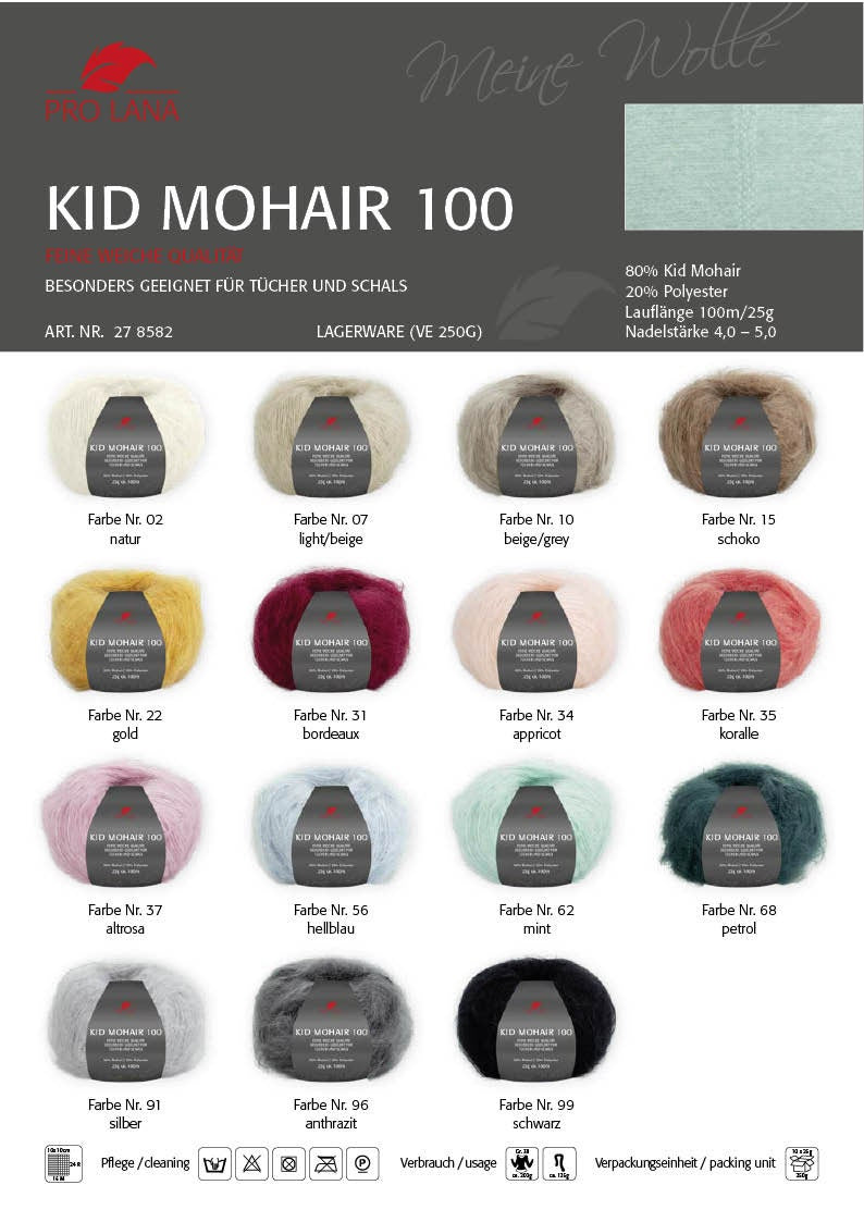 PRO LANA Kid Mohair 100 Luxuriöser Flausch mit softem Schimmer 25g/100m kuschelig,fluffig
