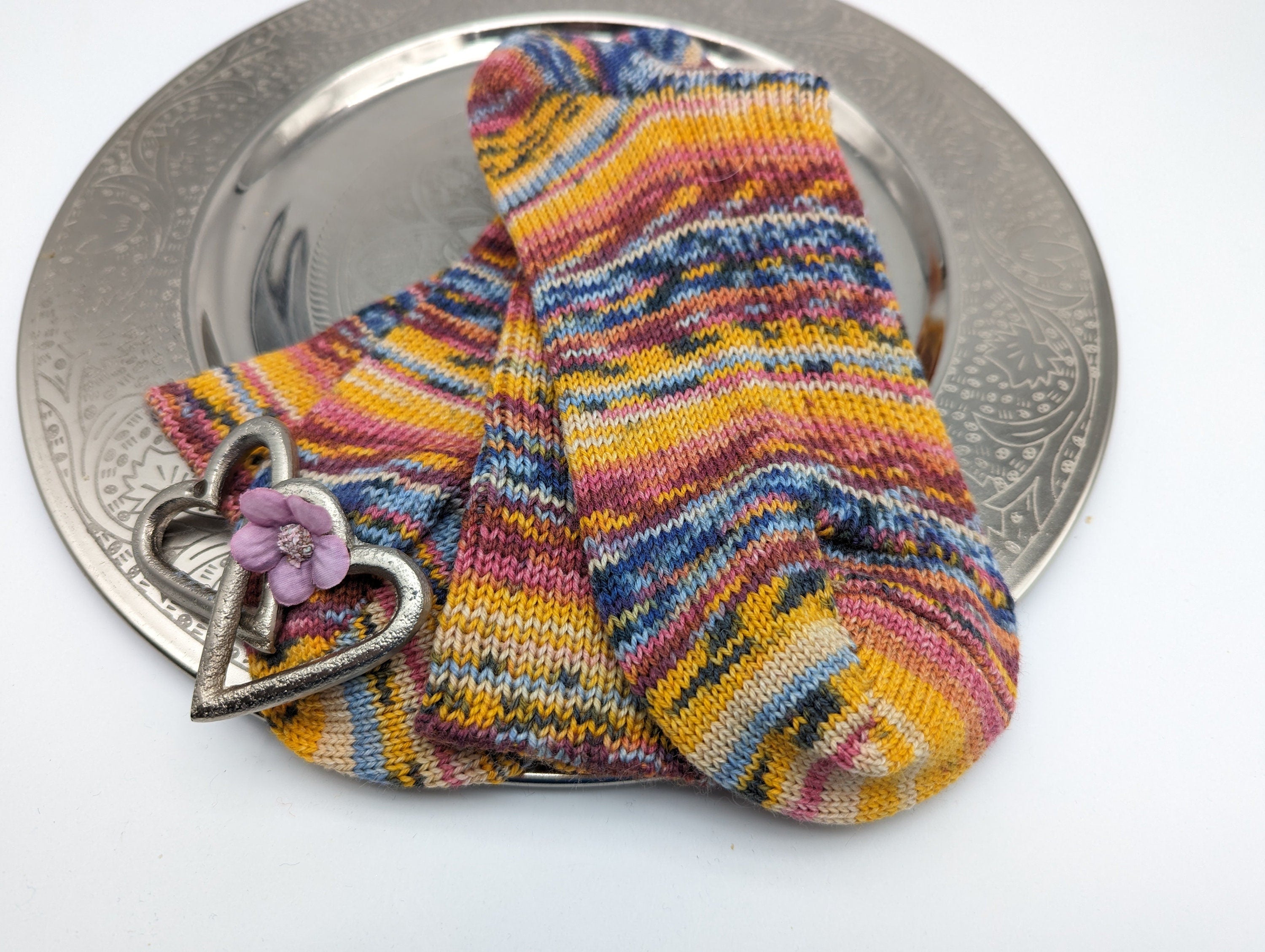 SOCKEN HANDGESTRICKT Schurwolle/Polyamid Gr.40/41 knitted socks