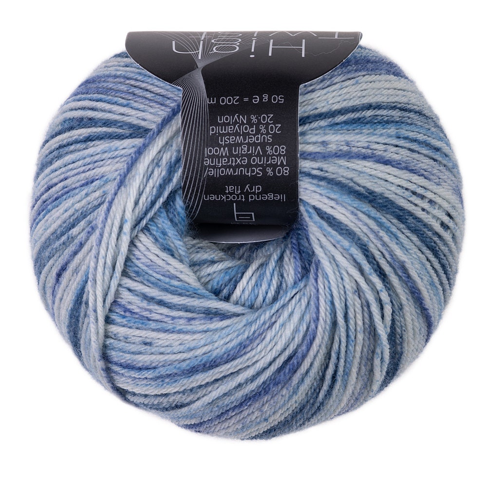 High Twist Color Atelier Zitron 50g/200m Merino extrafine Sockenwolle 4-fach Farbverlauf